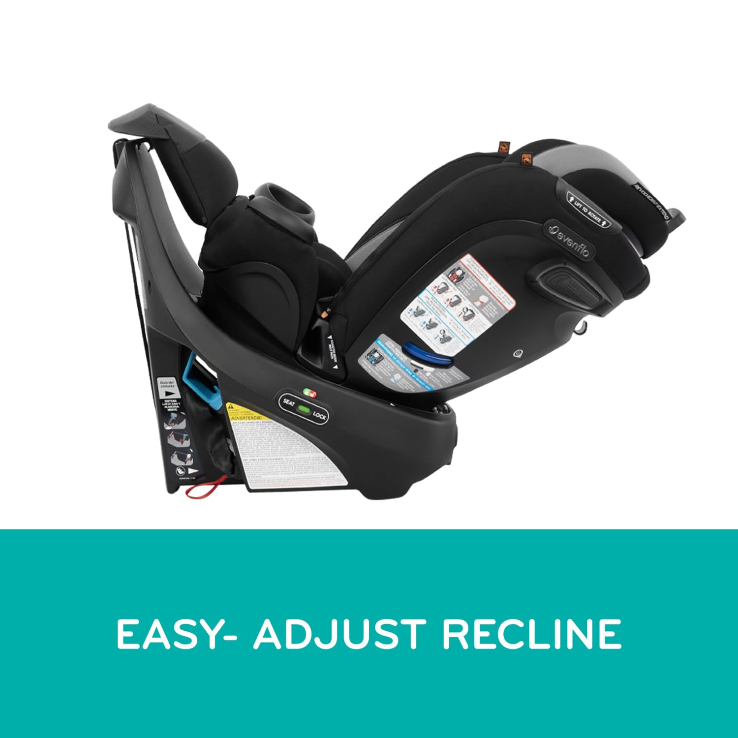 Evenflo Revolve360 Extend Rotational All In One Convertible Car Seat with 360 Degree Rotation and Extended Rear Facing