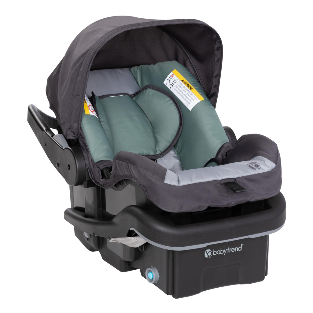 Baby Trend Passport cargo stroller with EZ-Lift Plus infant car seat in pink bamboo, featuring a sturdy frame and comfortable seating.