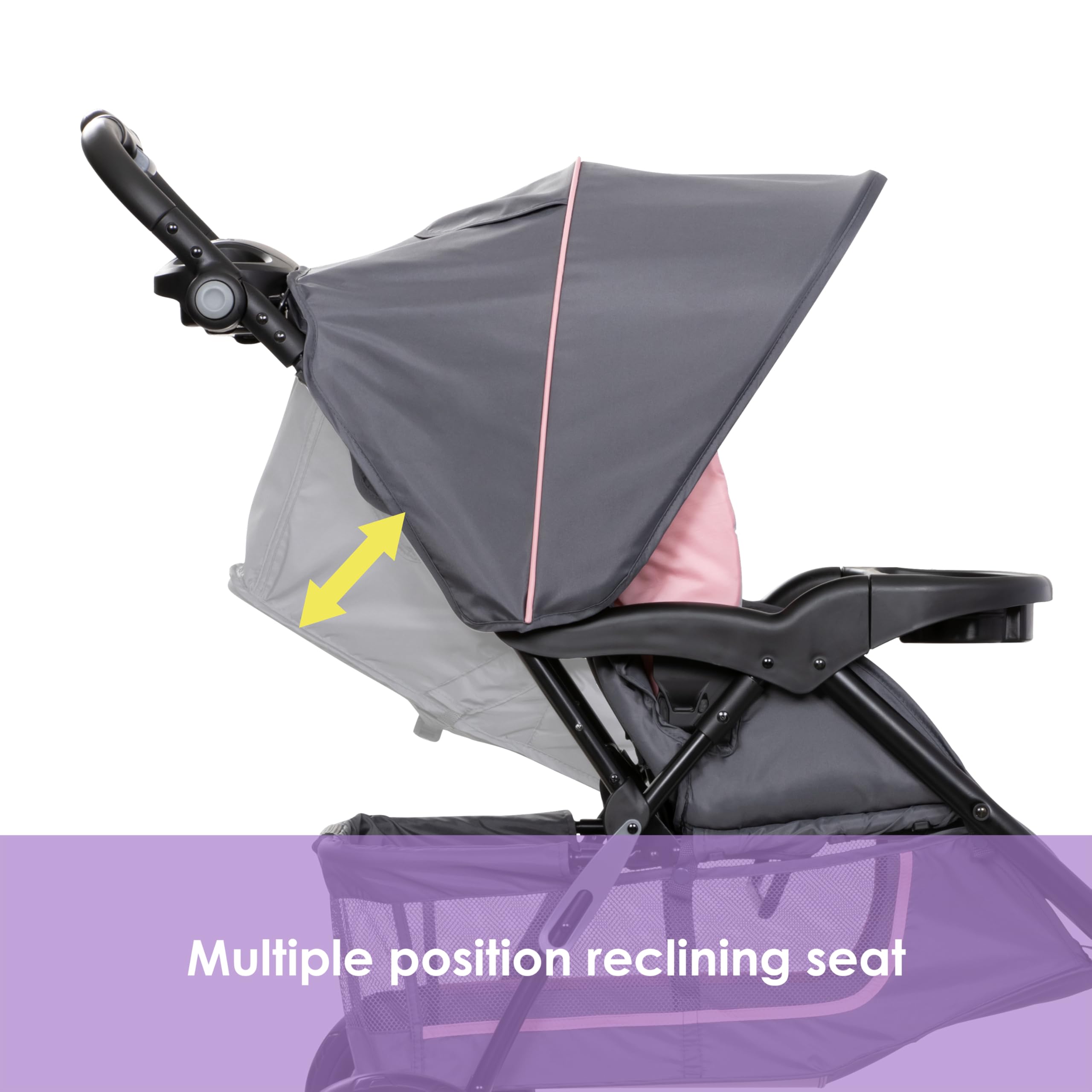 Baby Trend EZ Ride Travel System With EZ Lift Infant Car Seat Dash Pink One Hand Fold All Terrain Wheels