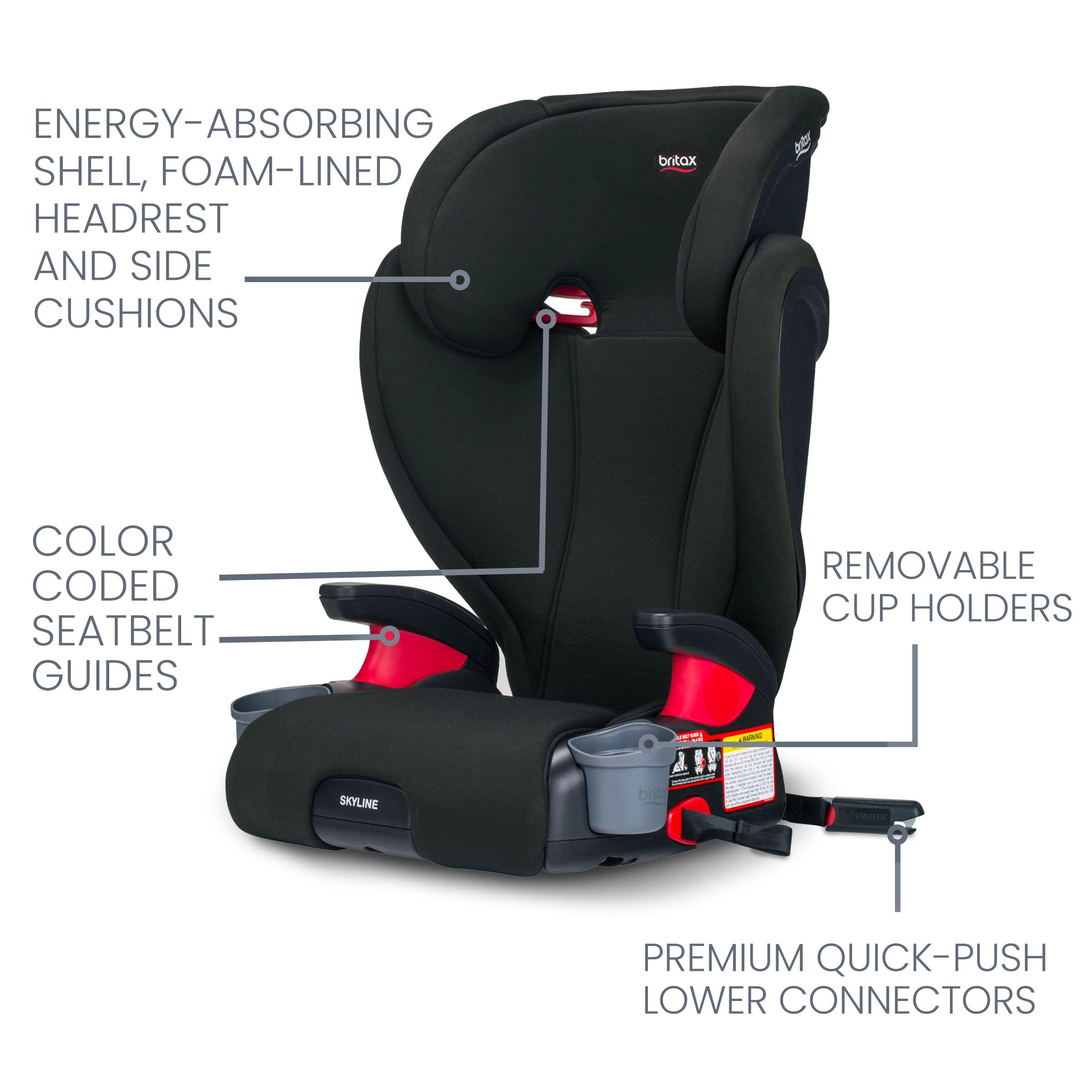 Britax Skyline Belt Positioning Booster Car Seat 2 Stage Design For Growing Kids Dusk Color
