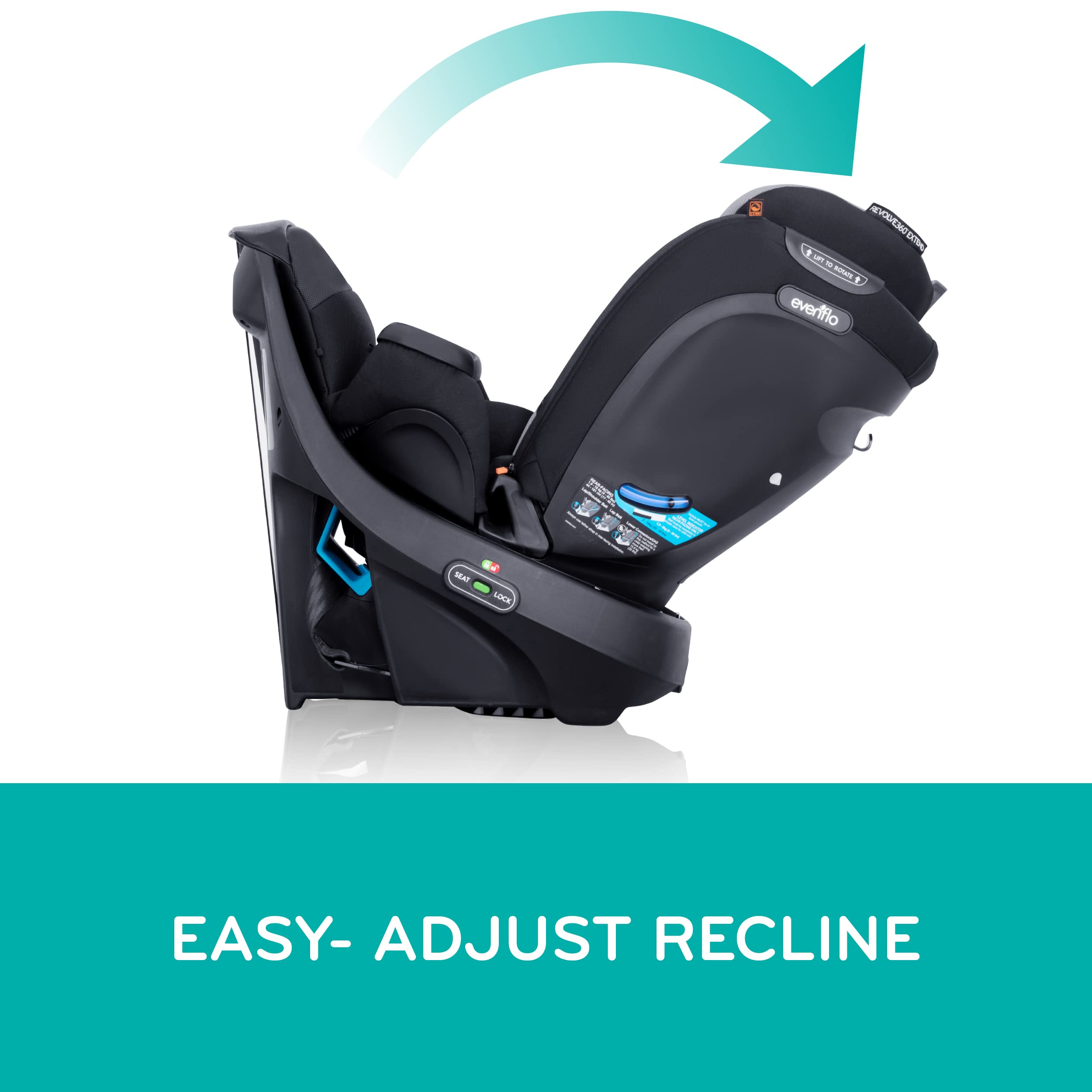 Evenflo Revolve360 Extend Rotational All In One Convertible Car Seat with 360 Degree Rotation and Extended Rear Facing