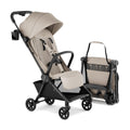 Mompush Nexis Carbon travel stroller with lightweight frame, compact design, auto-fold, full recline, suitable from birth to 50 lbs.