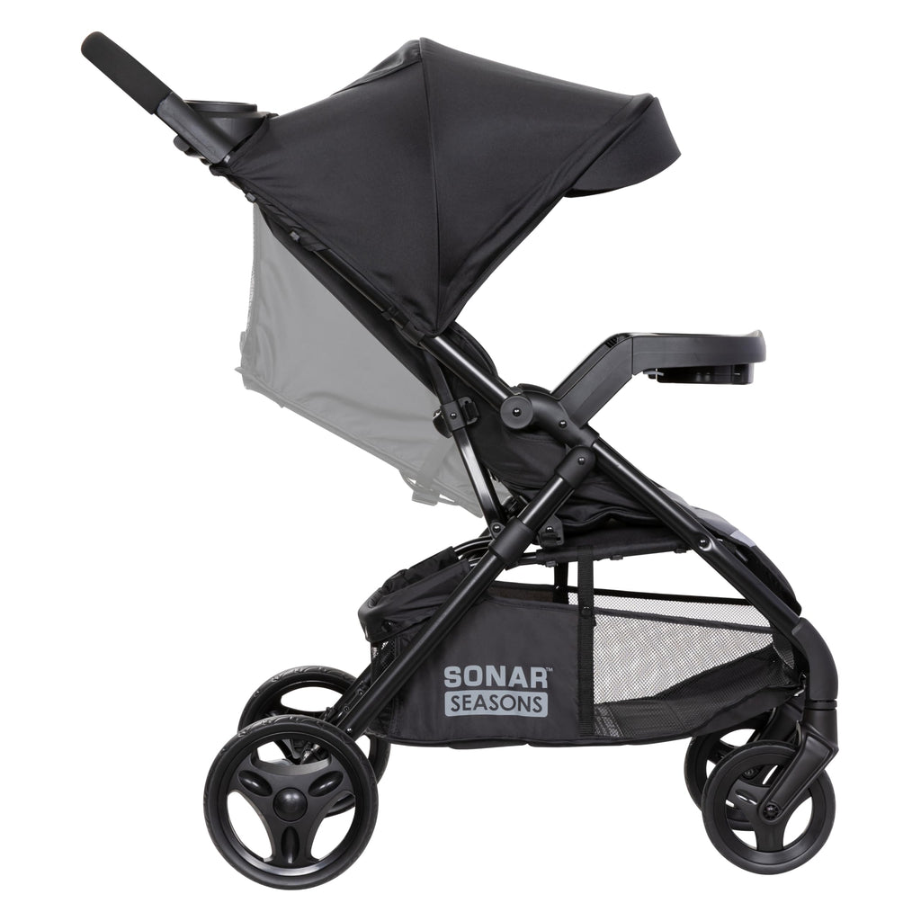 Baby Trend Passport Cargo stroller travel system with pink bamboo infant car seat and EZ-Lift Plus handle in a modern design