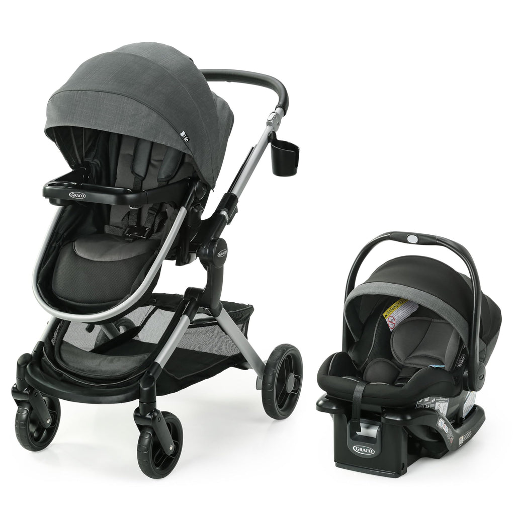 Graco Modes Nest 3-in-1 travel system with adjustable infant car seat carrier and toddler stroller, including SnugRide DLX infant car seat