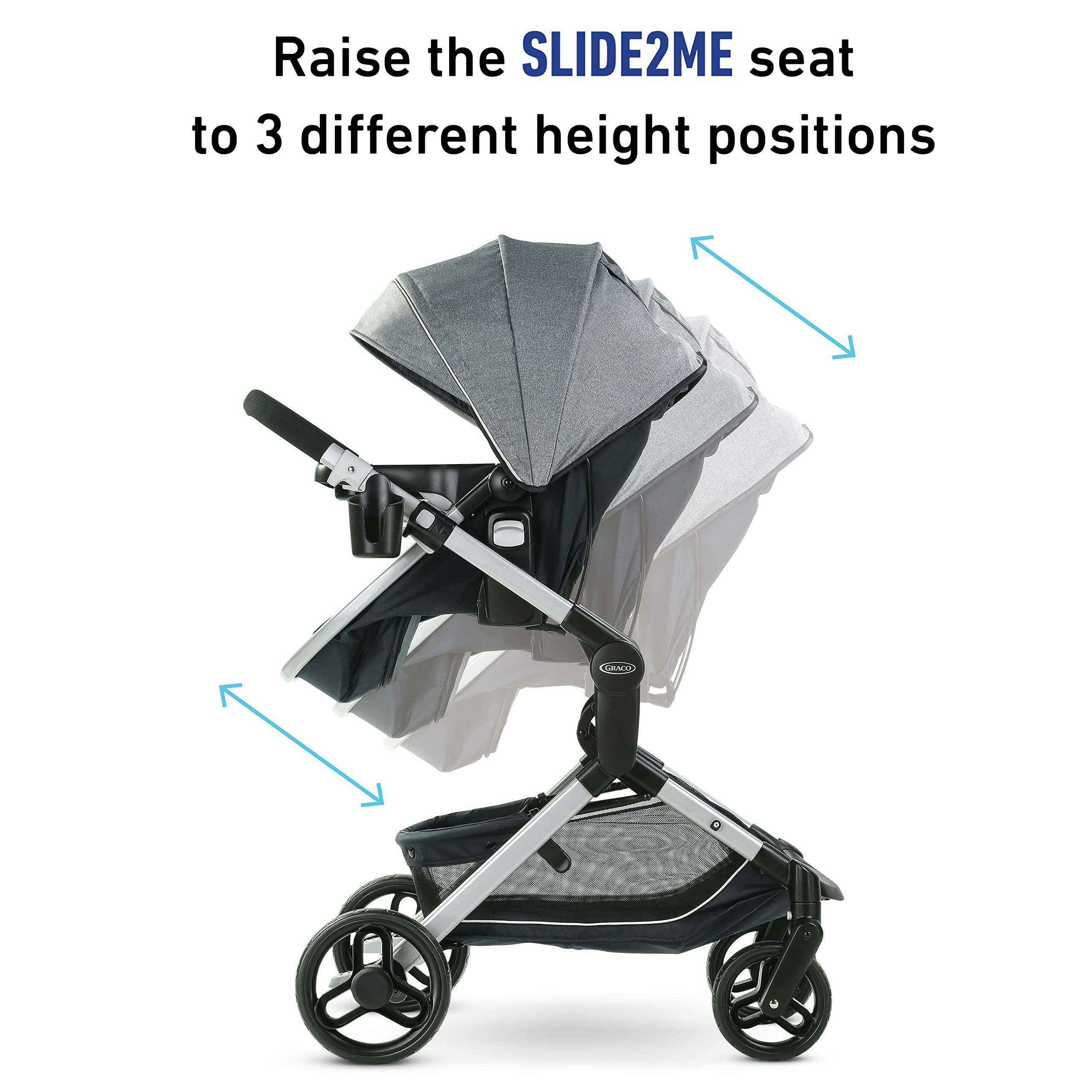 Graco Modes Nest 3-in-1 travel system with infant car seat and stroller, featuring adjustable slide mechanism and SnugRide DLX seat