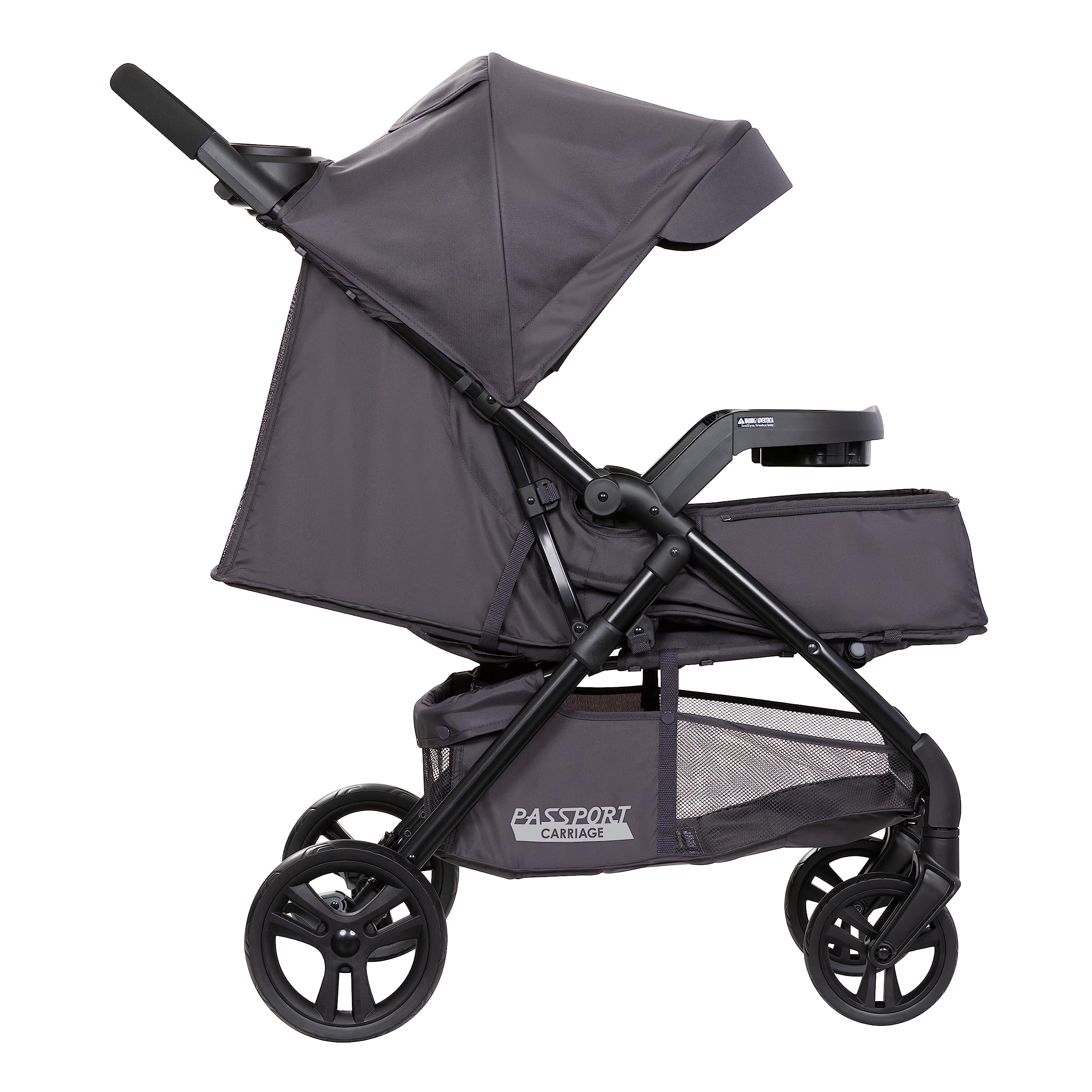 Baby Trend Passport cargo stroller with EZ-Lift Plus infant car seat in pink bamboo, featuring a foldable frame and adjustable handle.