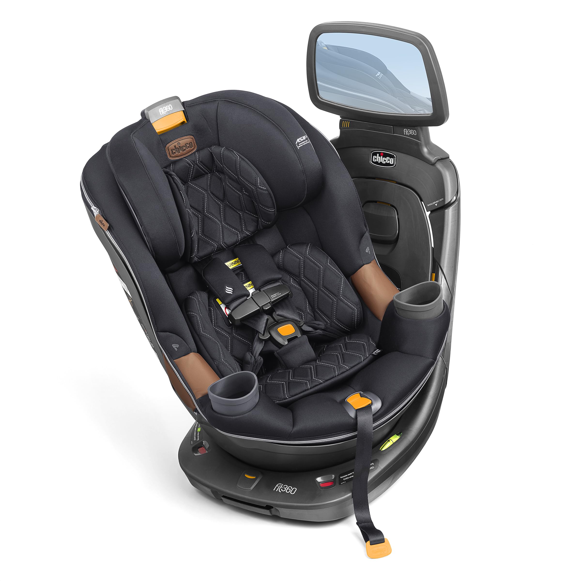 Chicco Fit360 ClearTex Rotating Convertible Car Seat With 360 Degree Rotation And Lever Lock System Obsidian Black