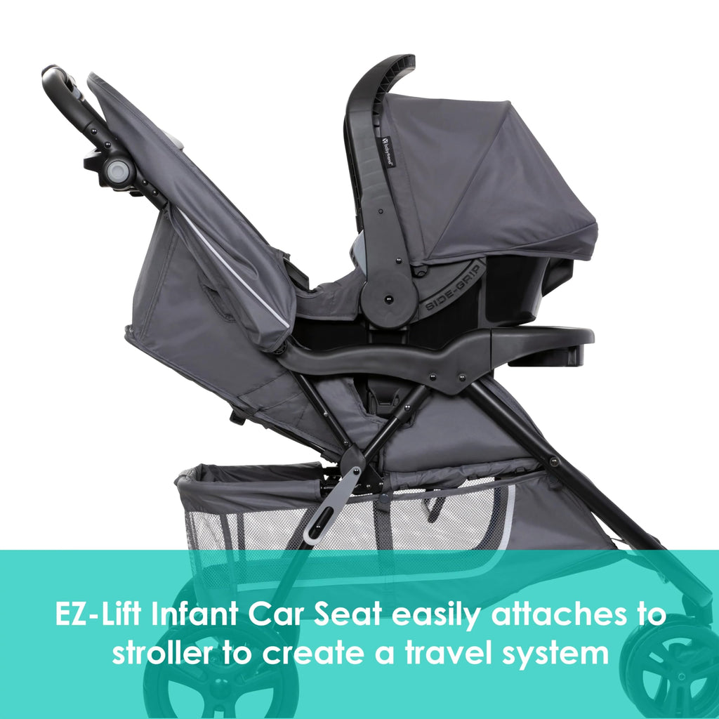 Baby Trend EZ Ride Travel System With EZ Lift Infant Car Seat Dash Pink One Hand Fold All Terrain Wheels