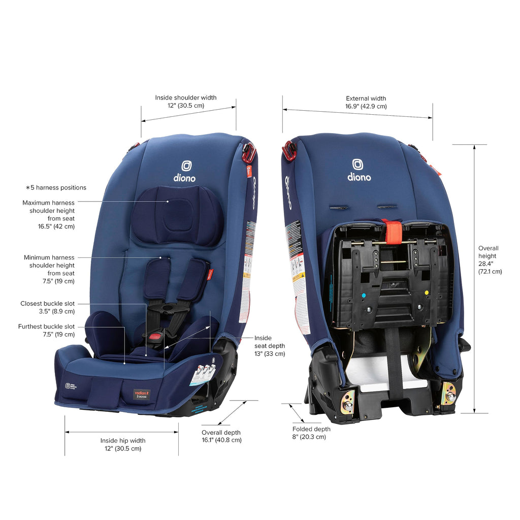 Diono Radian 3R Convertible Car Seat All In One Slim Fit 3 Across