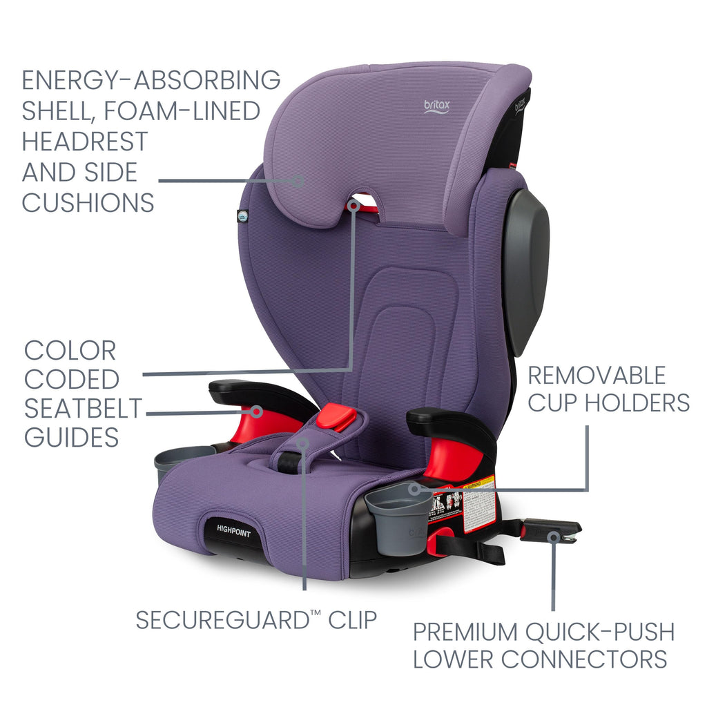 Britax Skyline Belt Positioning Booster Car Seat 2 Stage Design For Growing Kids Dusk Color